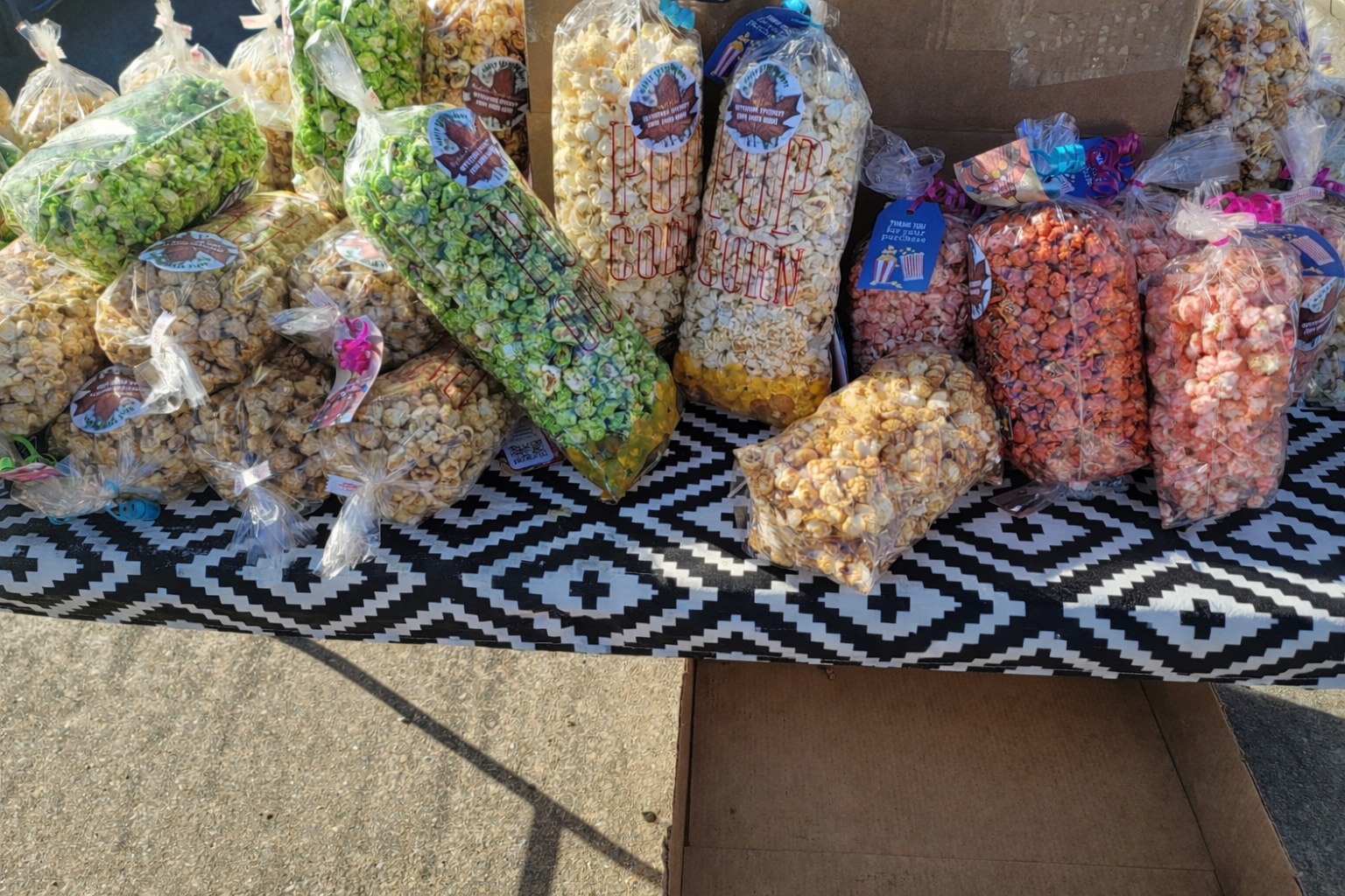 Table with Kettle Corn